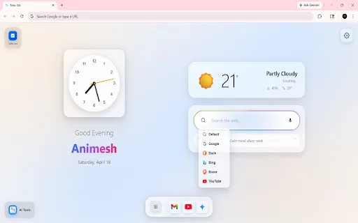 GNT: Glass New Tab डाउनलोड करें – iOS स्टाइल डैशबोर्ड - Screenshot 5