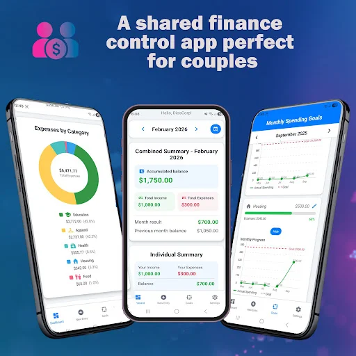 Couple Finance ऐप डाउनलोड करें – कपल्स के लिए बेस्ट बजट मैनेजर - Screenshot 1