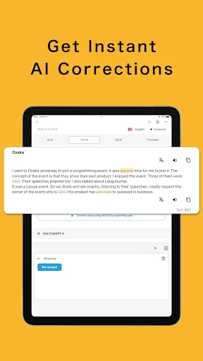 LangJournal डाउनलोड करें – AI के साथ नई भाषाएँ सीखें और लिखें - Screenshot 18