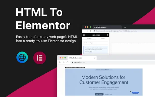 HTML To Elementor Chrome Extension डाउनलोड करें – वेब डिज़ाइन आसान बनाएँ - Screenshot 1