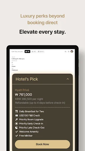 ON VACATION: Luxury Hotels डाउनलोड करें – 5000+ लक्जरी होटल और डील - Screenshot 6