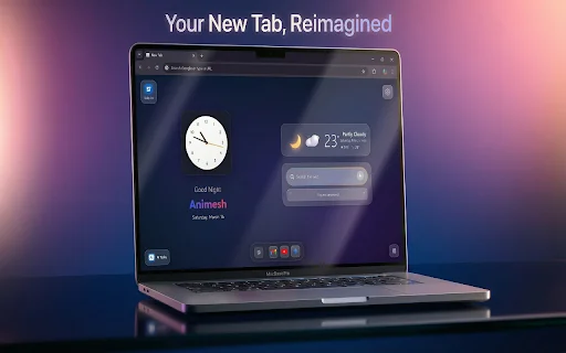 GNT: Glass New Tab डाउनलोड करें – iOS स्टाइल डैशबोर्ड - Screenshot 2