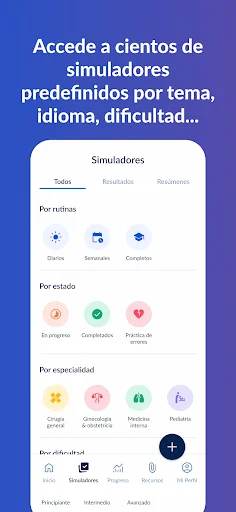 Gliamediq: Simulador ENARM डाउनलोड करें – चिकित्सा परीक्षा की तैयारी - Screenshot 4