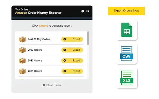 OrderPro डाउनलोड करें – Amazon और अन्य स्टोर का ऑर्डर डेटा Excel में पाएं - Screenshot 1