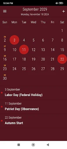 US Calendar 2026 डाउनलोड करें – छुट्टियां और रिमाइंडर के साथ - Screenshot 15