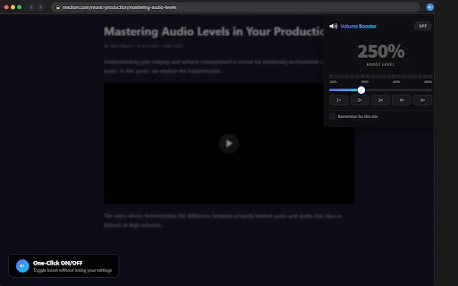Volume Booster डाउनलोड करें – ब्राउज़र के लिए बेस्ट साउंड एम्पलीफायर - Screenshot 3