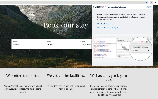 Evinced Dev Debugger डाउनलोड करें – वेब एक्सेसिबिलिटी टूल - Screenshot 1