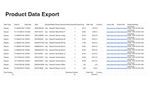OrderPro डाउनलोड करें – Amazon और अन्य स्टोर का ऑर्डर डेटा Excel में पाएं - Screenshot 4